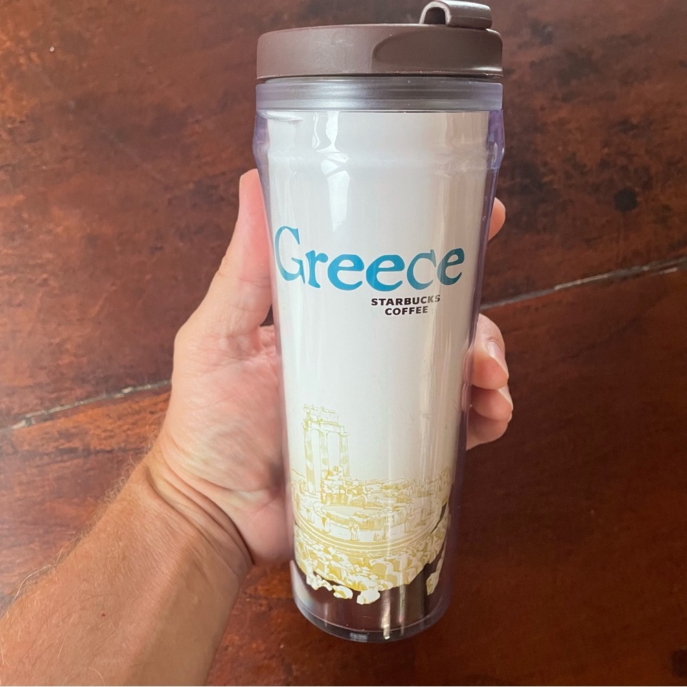 Starbucks Holiday 2004 “Greece” Brown Travel Tumbler 12oz